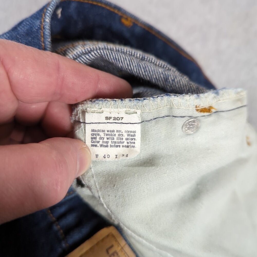 Vintage Levis 505 Jeans Men 40x34 (Actual 38x34) Straight Leg Orange Tab USA 80s - Picture 8 of 10